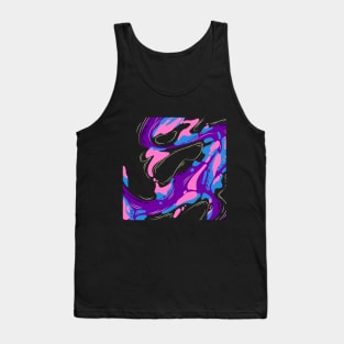Fluid Pink - Purple & Blue Ink Abstract Tank Top
